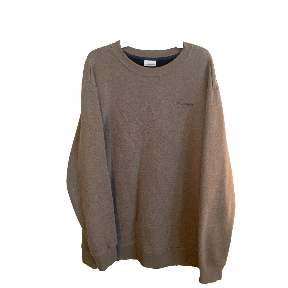 Columbia Sweater Men Size XXL Brown Crew Neck Thermal Pullover Dress Casual